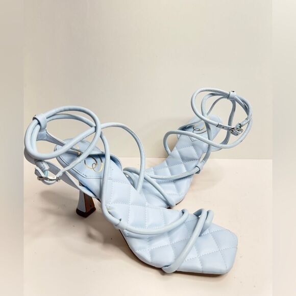 Sam Edelman Size 10 Elegant Blue Quilted Women's Sandals - Picture 3 of 8